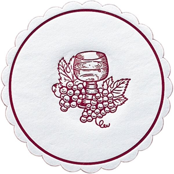 3000 Tissue-Untersetzer, rund Ø 10 cm Grapes Bordeaux Mehrlagig