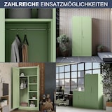 thumbnail of Mehrzweckschrank Metall abschließbar DAWID Metallschrank | Schließfachschrank Putzmittelschrank Besenschrank Vorratsschrank, 185x90x45cm Pastellgrün