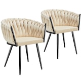 thumbnail of Set Esszimmerstuhl Astano Samt, Knotendesign  2er SetSand