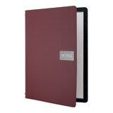 thumbnail of Securit® Royal Speisekartenhalter aus Leder – 1 Doppelseite – A4 – Rot