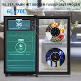 thumbnail of Merax Minibar Getränkekühlschrank mit Glastür, 40 x 43.5 x 71.6 cm, 76 L, E, 83 kWh/Jahr, 43 dB, schwarz