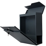 thumbnail of Briefkasten HWC-B30, Wandbriefkasten Postkasten Zeitungsfach, pulverbeschichtet ~ anthrazit