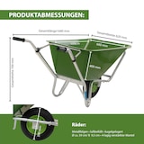 thumbnail of Hofkarre XL 220 L 300 kg Stahlfelge Luftrad Futterkarre Schubkarre Pferde Hof Stall