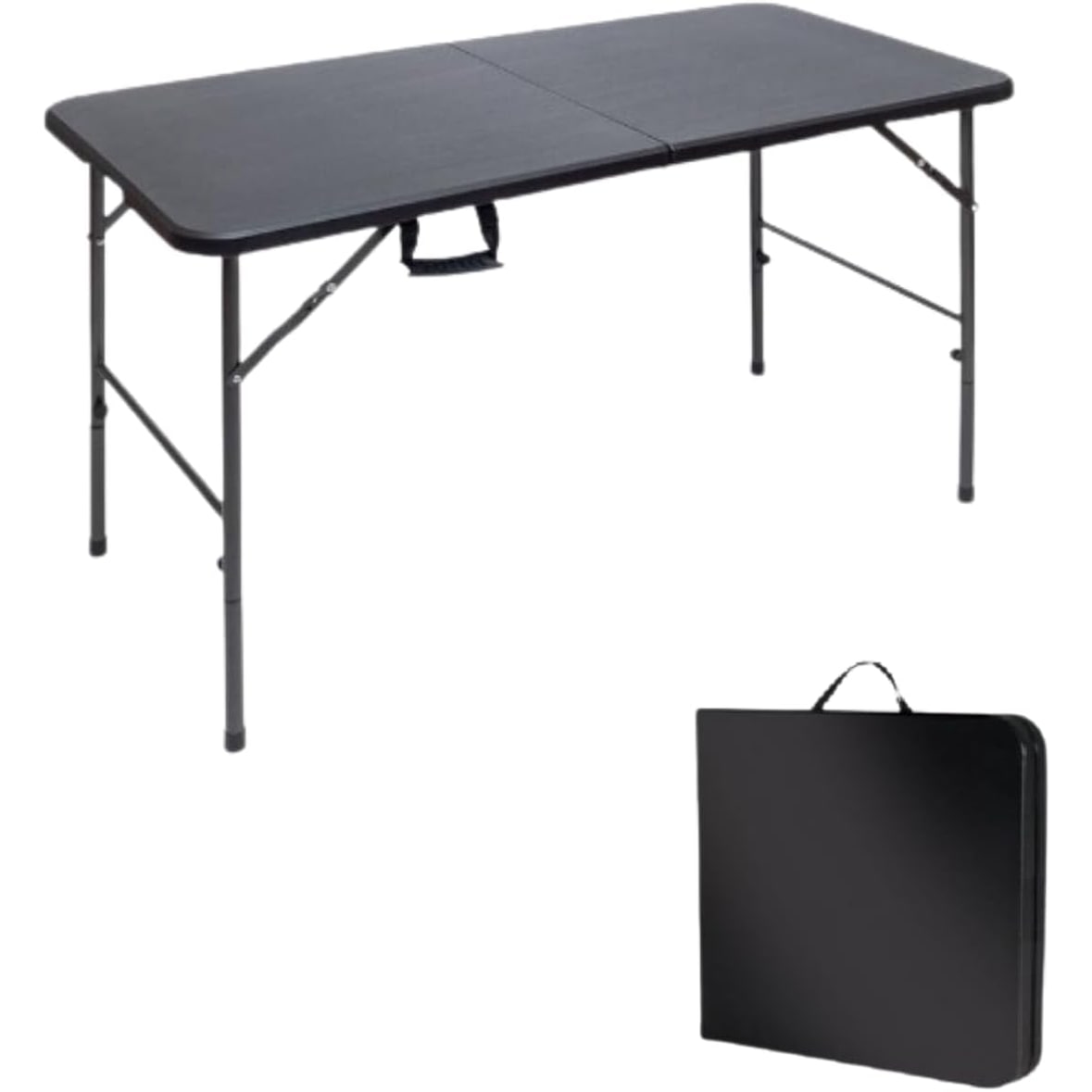 BRASQ Inklapbare Vouwtafel Zwart - 120x60x74cm - Klaptafel - Inklapbaar - Weerbestendig