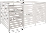 thumbnail of XL 1er-/2er-Mülltonnenverkleidung Erweiterung HWC-H62, Mülltonnenbox, 114x67x97cm Massiv-Holz ~ anthrazit