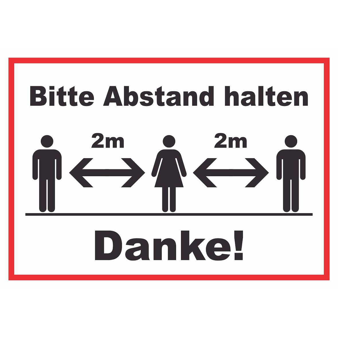Bitte 2m Abstand halten Schild A5 (148x210mm)