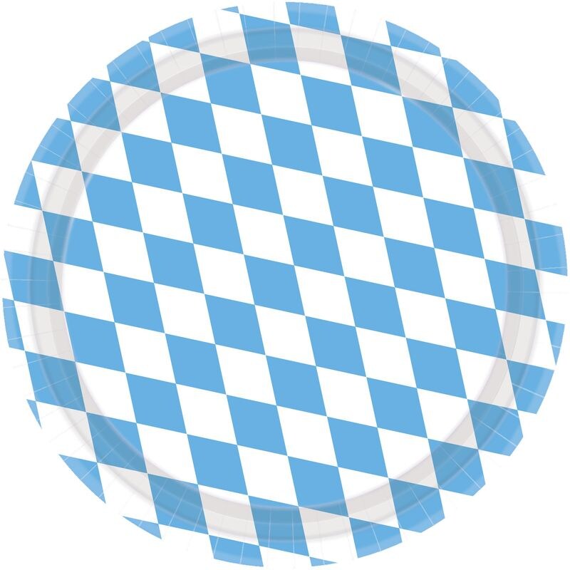 8 Teller Bayern Hellblau Oktoberfest