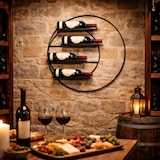 thumbnail of DanDiBo Weinregal Wand Metall 55 cm Schwarz Largo Rund Hängend Flaschenregal 96213 Flaschenhalter Wandmontage Wine Rack Weinständer