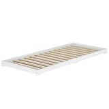 thumbnail of Kurzes Futon extra niedriges Unterschiebbett 90x190 Kiefer weiß V-60.47W-09-190 Rollrost und Matratze inkl.