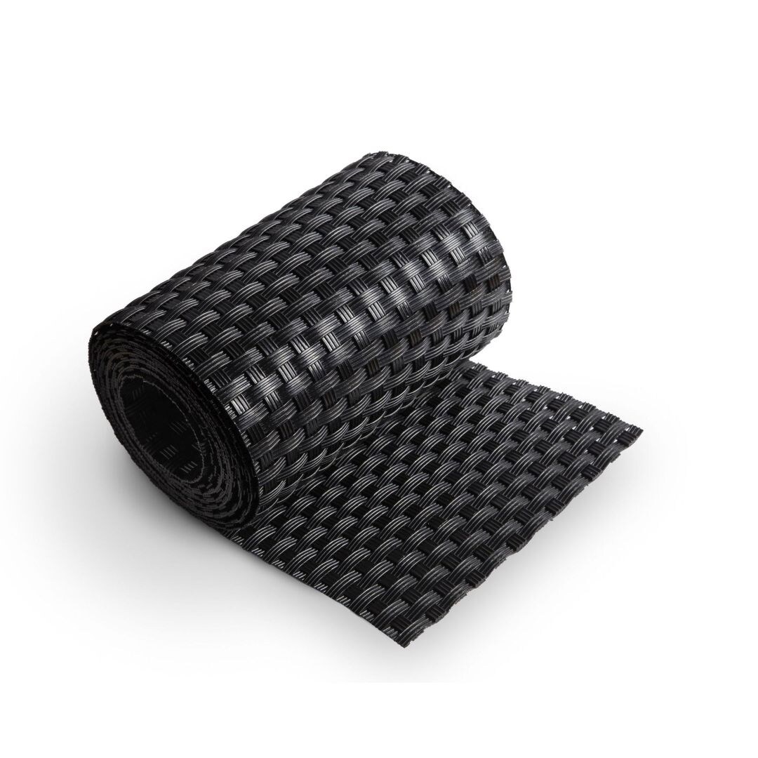 zaun|zu Sichtschutz Rattan Einzelstreifen für Doppelstabmatten Schwarz 2,55m