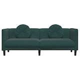 thumbnail of vidaXL Sofa mit Kissen 3-Sitzer Dunkelgrün Samt