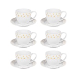 thumbnail of Coffret de 6 tasses à café avec sous tasses Marguerite 10 cl -  10.00 cl Blanc Rond Porcelaine Table Passion 9.00x7.00 cm