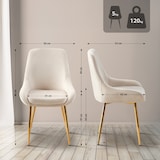 thumbnail of Lot de 2 chaises de salle à manger Elmira Crème/métal or
