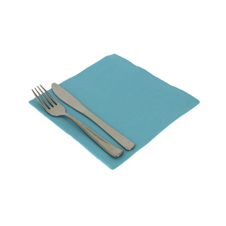 MONOUSO - Papieren servet dubbel punt turkoois 40x40cm (50 stuks)