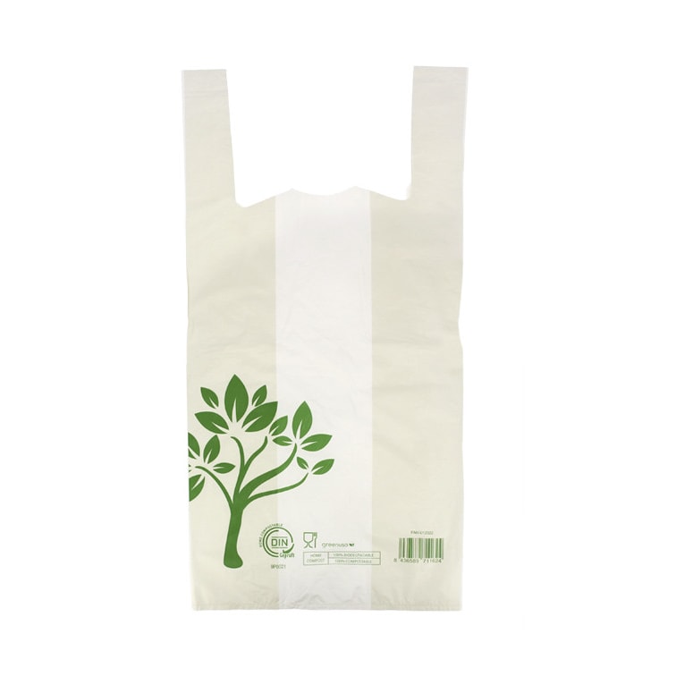 MONOUSO - Hemddraagtassen Home Compost “Be Eco!” 50x60cm 22,5µm (100 stuks)