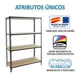 thumbnail of Maderclick schraubenloses Metallregal 4 Böden. Farbe anthrazit/holz 1500x1200x400 mm