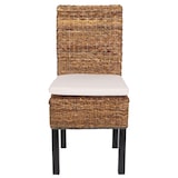 thumbnail of Conjunto de 6 cadeiras de sala de jantar cadeira de vime M69 cadeira BALI vime de banana ~ escuro, com almofada