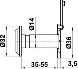thumbnail of Feuerschutz-Türspion Gold Optik Türgucker ø14mm Türblick Türstärke 35-55mm
