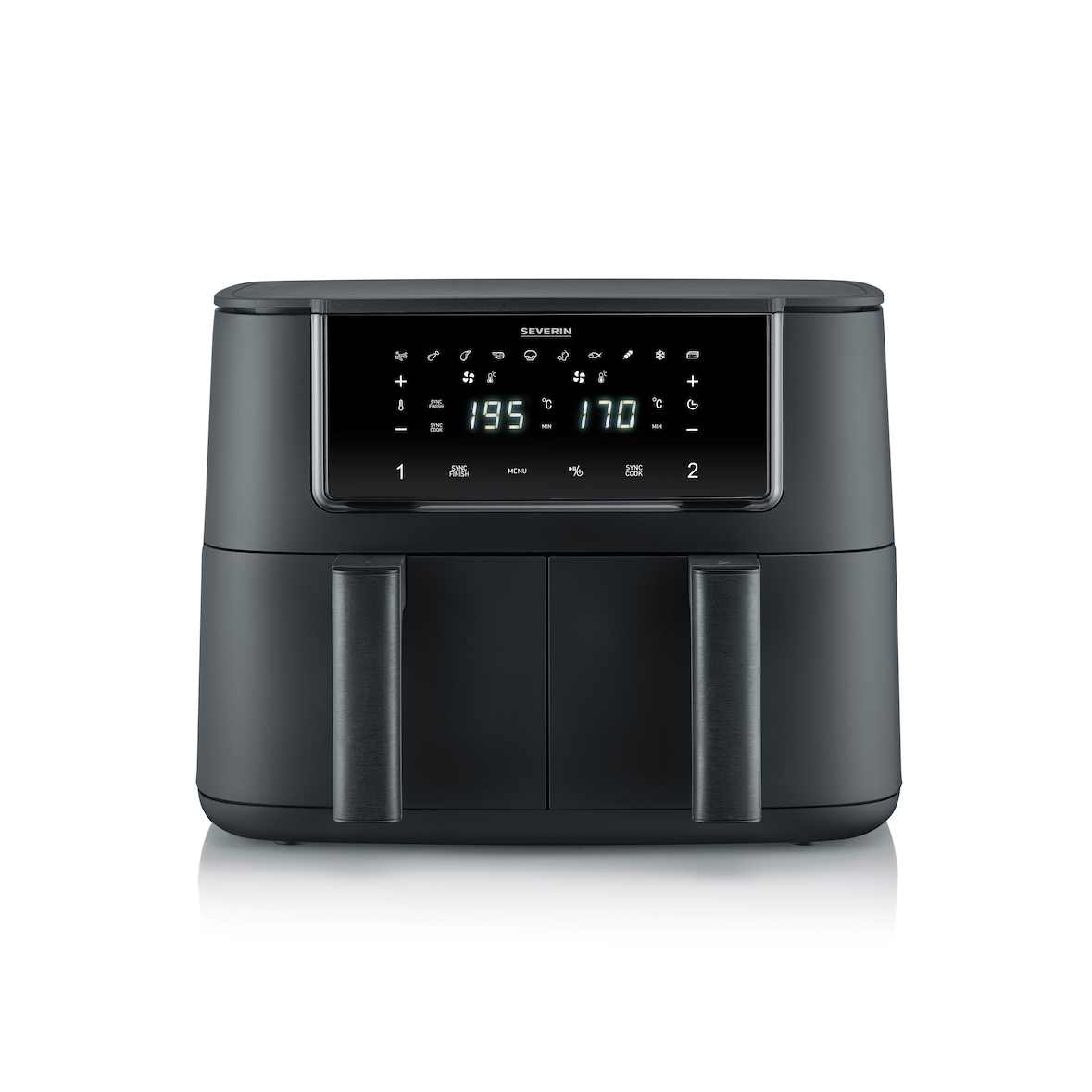 SEVERIN FR 2463 Heißluftfritteuse Black Line „Dual“