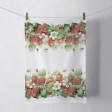 thumbnail of Küchentuch Baumwolle 50x70cm mit Erdbeerblüten Motiv - Küchenwäsche Sommer Frühling Geschirrtuch Wischtuch Trockentuch Küchenhandtuch Weiß Rot