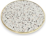 thumbnail of Runder Tischplatte MARCEAU - Terrazzo weiß - Messingkreis