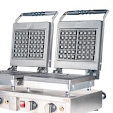 thumbnail of Romux® Gaufrier Électrique Professionnel Double de Table en Acier Inox 61x33 cm | Plaques de Cuisson en fonte en Fonte - 8 Gaufres Carrées - 4000 W