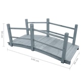 thumbnail of vidaXL Gartenbrücke Grau 140x60x56 cm Massivholz Tanne