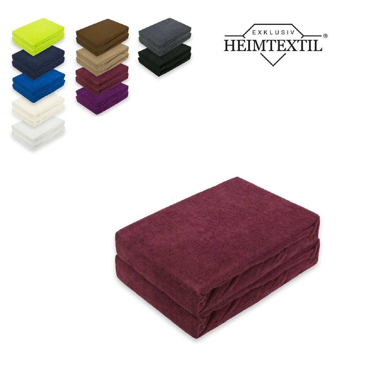 Doppelpack Marke Frottee Spannbettlaken Bordeaux 140  x 200 cm