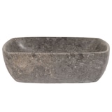 thumbnail of Marmor-Waschbecken HWC-M77, Aufsatzwaschbecken Waschtisch Waschplatz Waschschale Badezimmer, Naturstein 15x51x36cm, grau