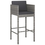 thumbnail of vidaXL 5-tlg. Gartenbar-Set mit Kissen Grau Poly Rattan