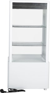 thumbnail of Vertikale Getränkekühlvitrine schwarz 58 Liter 4-seitig verglast weiß +2/+10 °C – +30/+90 °C 44,7x40x81,9h cm280 lt