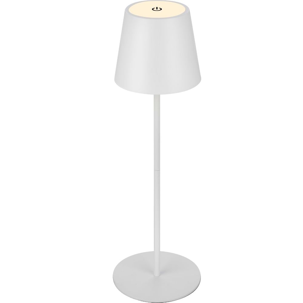 Lampada da Tavolo LED Touch Dimmerabile Ricaricabile USB Luce Calda in Metallo, Senza Fili cm 12x38 Bianco