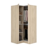 thumbnail of Dmora Guardaroba Elgon, Mobile angolare per camera da letto, Armadio appendiabiti ad angolo a 2 ante battenti, 91x93h184 cm, Rovere