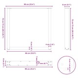 thumbnail of Helloshop26 - Set aus 2 extrem stabilen verstellbaren U-förmigen Esstischbeinen 90 x 72-73 cm modernes Design anthrazitfarbener 02_0057434