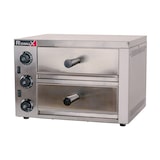 thumbnail of Romux® Horno de Pizza Compacto Doble Eléctrico de 1+1 Pizza de 30 cm Sobremesa en acero inox con Calentamiento Rápido | Temperatura 350°C - 3200 W