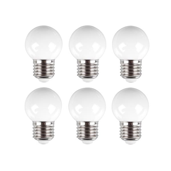 Lâmpada LED, 0,6 W, 6 peças, branco quente