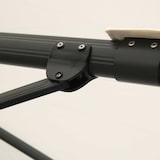 thumbnail of Ampelschirm 3×3 m neigbar, drehbar und mit 4 befüllbaren Bodenplatten, Aluminium weiß