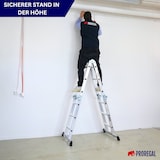 thumbnail of PROREGAL Sprossen-Mehrzweckleiter MULTISTEP mit Gerüstplattform, 4-teilig Aluminiumleiter, 4x3 Sprossen, bis zu 3,5 m Höhe, Traglast 150kg