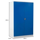 thumbnail of PROREGAL Stahlschrank BEE mit 5 lackierten Fachböden | HxBxT 195x120x60cm | Grau-Blau | Werkstattschrank Werkzeugschrank Aktenschrank Universalschrank
