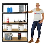 thumbnail of PROREGAL Schwerlastregal Big Elephant M | HxBxT 180x120x60 cm | Fachlast 250kg | Schwarz | Stecksystem Lagerregal Regalsystem