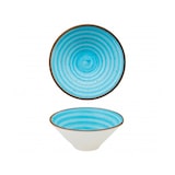 thumbnail of Ronde blauwe beker Ø 10 cm H 4 cm Uitlopende, handgedecoreerde beker, verpakking van 4