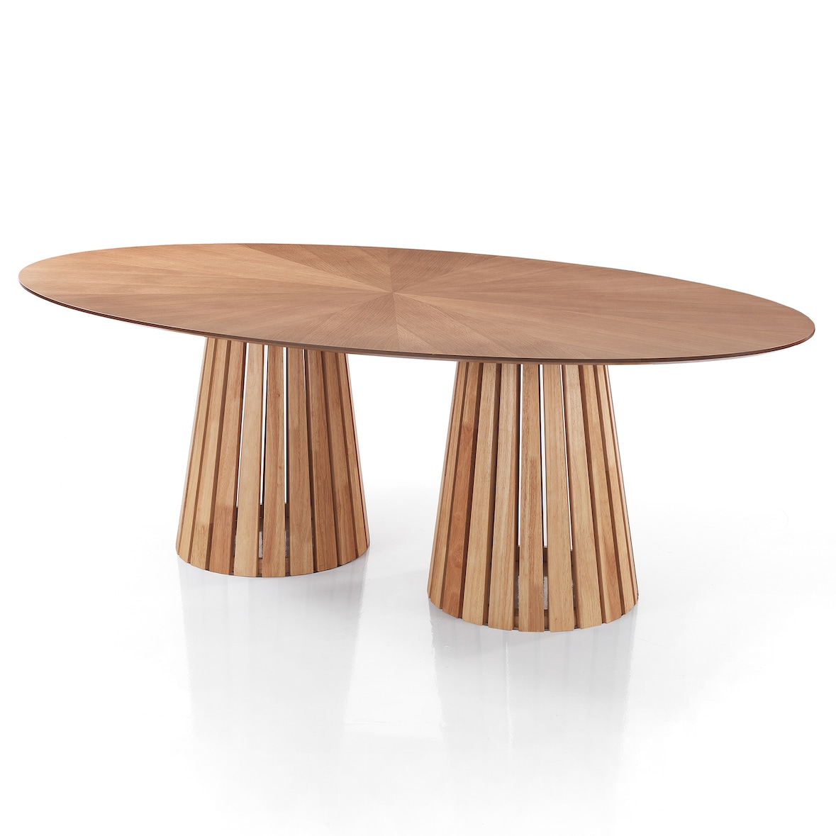 Oreste Luchetta Tavolo ovale MALTA WOOD in legno rovere intarsiato, 8 posti, cm L.190 x P.110 x H.75