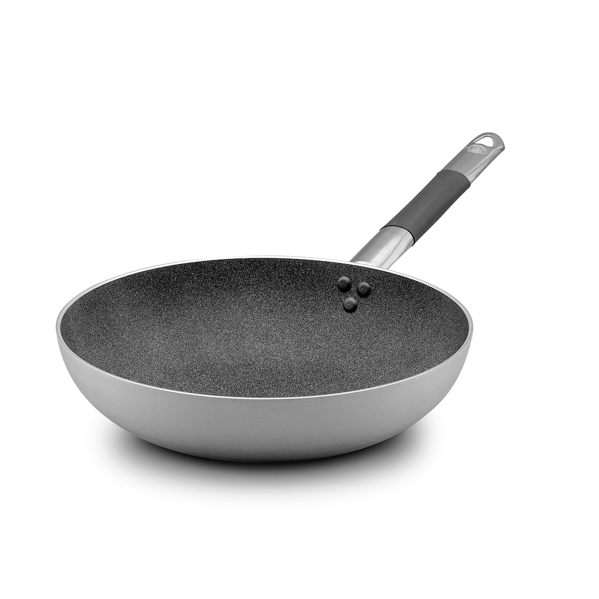 Pentole Agnelli, Padella svasata alta in alluminio antiaderente Shark Skin, 1 manico, 32 cm, ALSC111BGC32