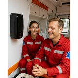 thumbnail of SET: Desinfektionsspender SENSOR Blanc Cosmos versch. Farben + Tischständer weiß +3x 1-Liter Hautdesinfektion : Farbe - Schwarz / Weiß