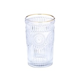 thumbnail of Relaxdays Trinkgläser 4er Set, spülmaschinenfest, 400 ml, Vintage Gläser mit Goldrand, Wasser, Saft & Limo, transparent