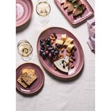 thumbnail of 2x Bonna Aura Blackberry Moove Platte rechteckig 27x25cm 2cm hoch Lila Creme Beerenton Porzellan ABBMOV34KR Servierplatten Speise Geschirr