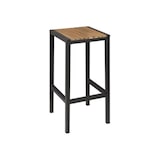 thumbnail of Jogo de 2 bancos altos de madeira de acácia e aço Bolero DS156