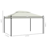 thumbnail of Cenador de Jardín 3x4m Pabellón con Techo Doble y 4 Cortinas Laterales Extraíbles Carpa de Acero para Fiestas Bosas Eventos al Aire Libre Crema