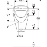 thumbnail of Geberit Urinal Aller Zulauf hinten, Abgang hinten weiß