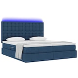 thumbnail of vidaXL Bett mit LED-Lichtleisten mit Kopfteil Blau 180 x 200 cm Stoff